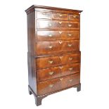 18TH CENTURY QUEEN ANNE WALNUT CHEST ON CHEST