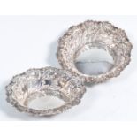 PAIR OF ANTIQUE VICTORIAN SILVER PEANUT DISHES BY FENTON