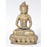 ANTIQUE SINO TIBETAN BRONZE STATUE OF THE BUDDHA A