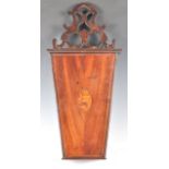 A 19TH CENTURY GEORGE III MAHOGANY INLAID CANDLE BOX