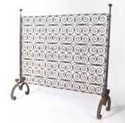 19TH CENTURY ANTIQUE FORGED IRON FIRE SCREEN