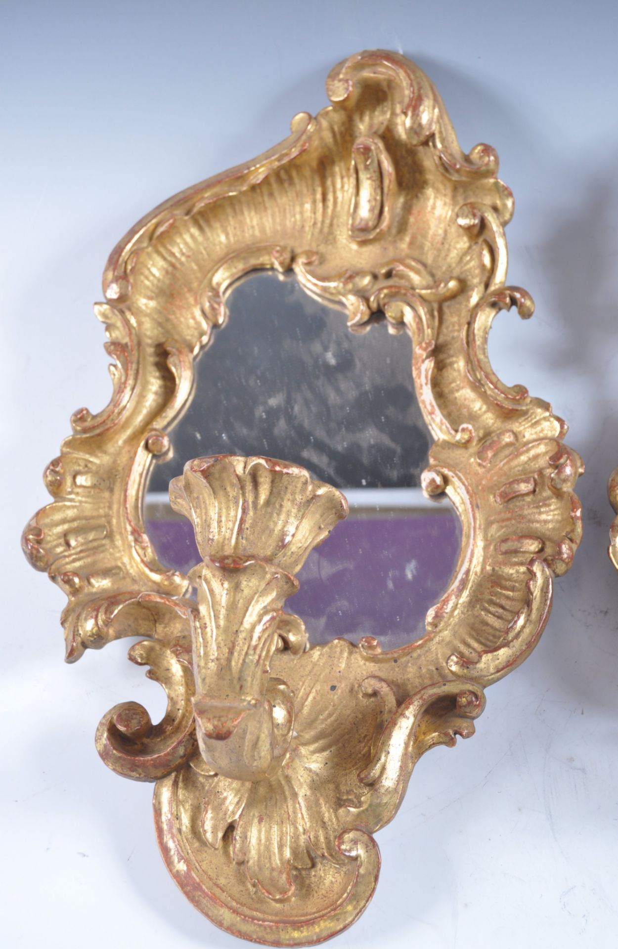 PAIR OF EARLY 20TH CENTURY EDWARDIAN GILT WOOD WAL - Bild 4 aus 6