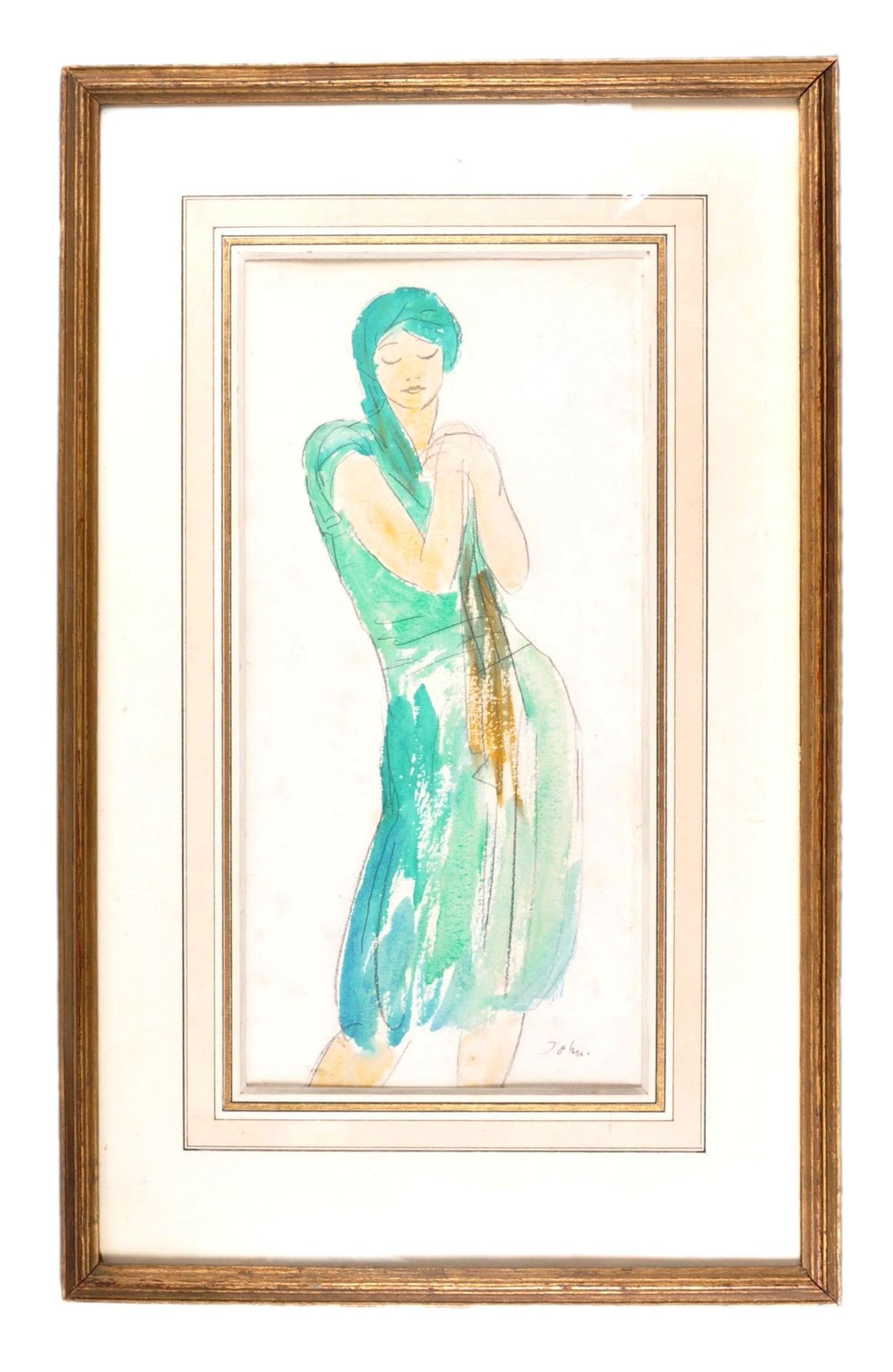 MANNER OF AUGUSTUS EDWIN JOHN (1878-1961) WATERCOLOUR STUDY