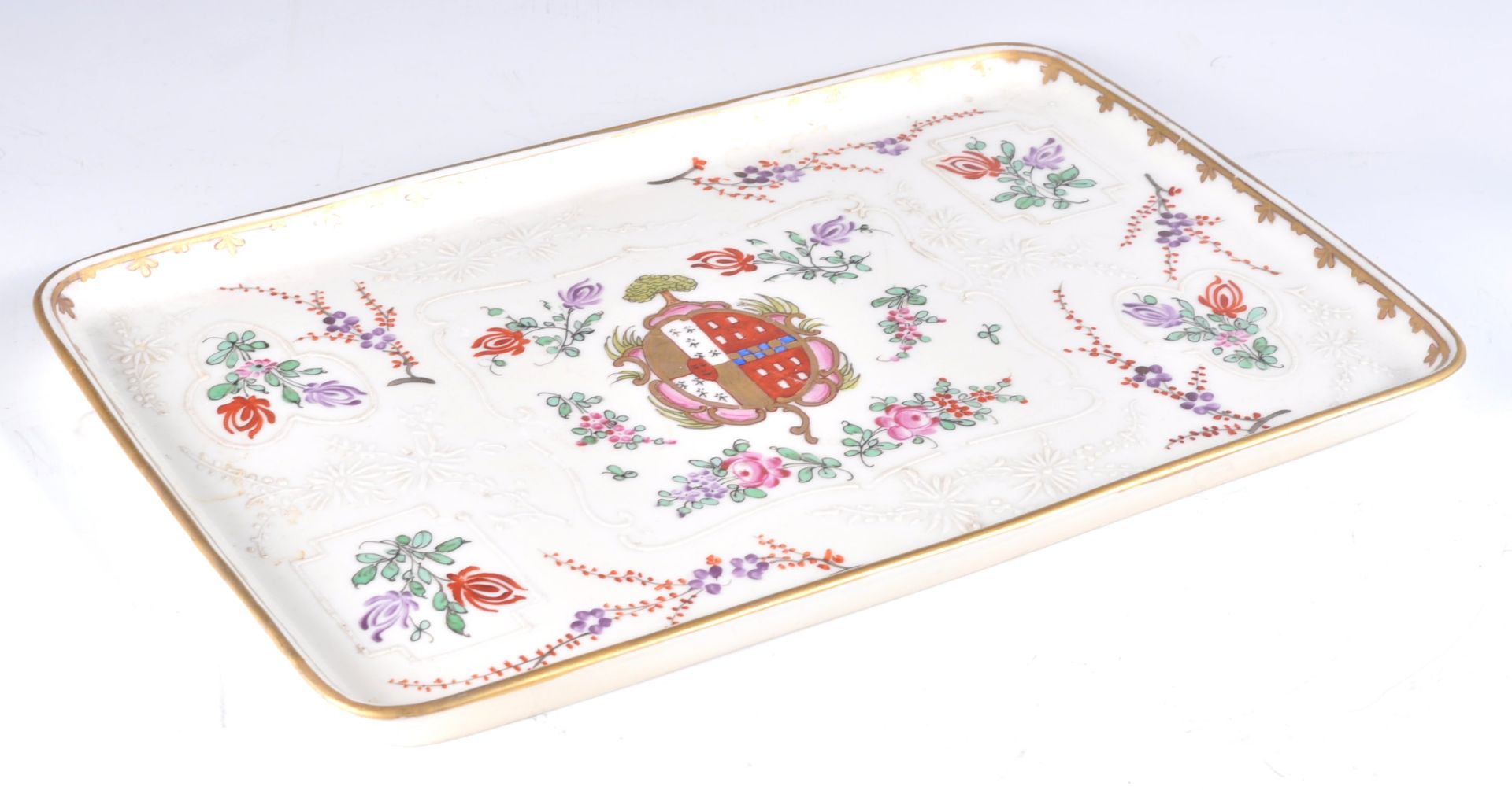 EDME SAMSON PARIS PORCELAIN RECTANGULAR CHINESE ARMORIAL PLATTER - Bild 5 aus 7