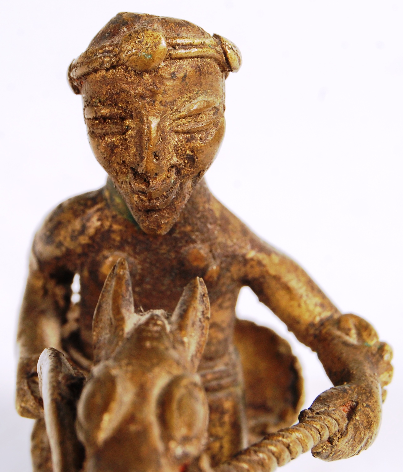 EARLY 20TH CNETURY BRONZE AFRICAN ART DOGON WARRIOR ON HORSE - Image 3 of 5