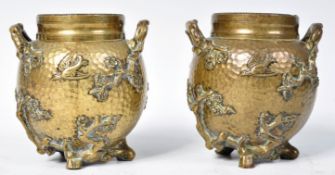 ANTIQUE CHINESE REPUBLIC BRONZE VASES WITH SHERRY