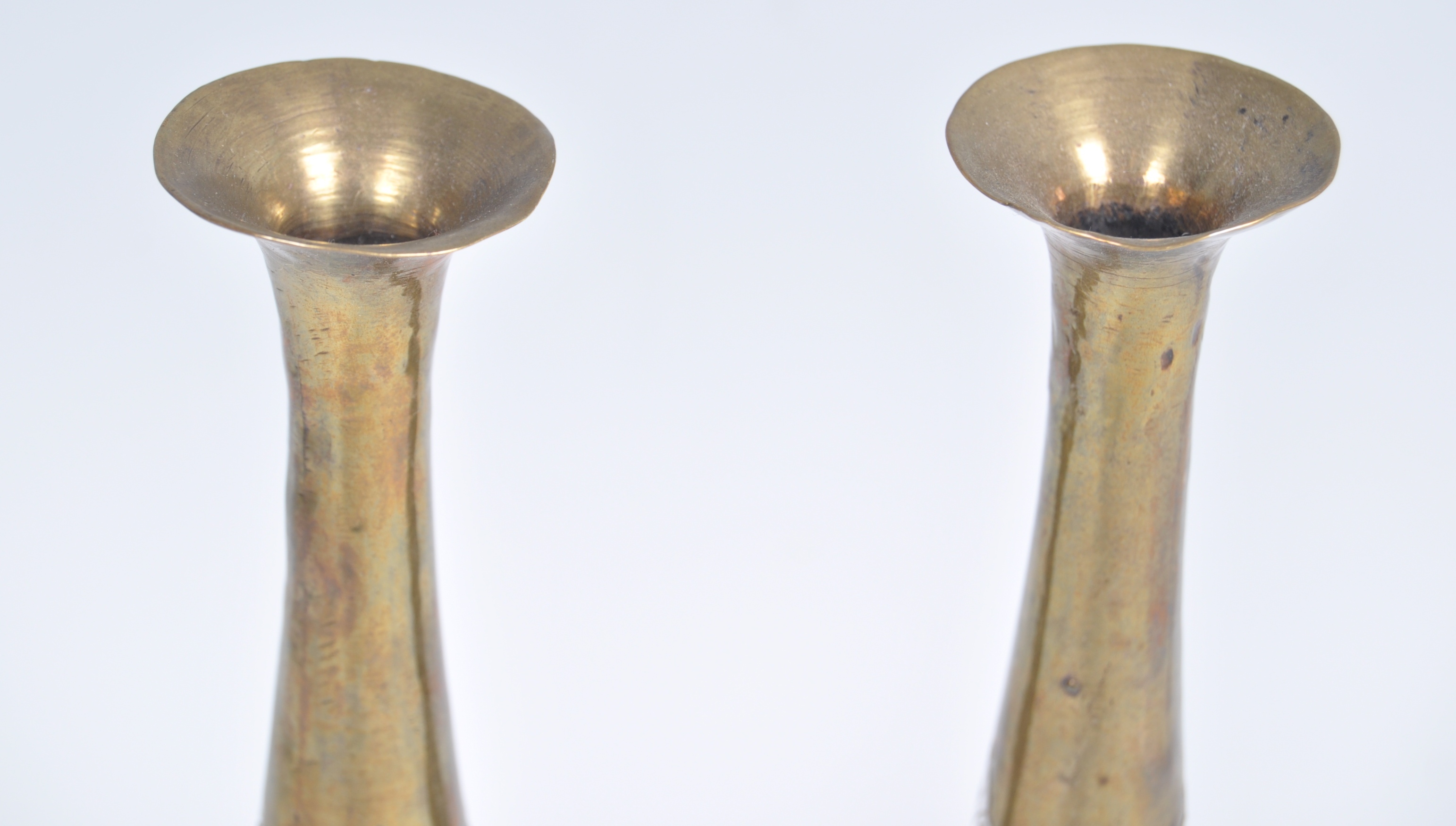 PAIR OF 19TH CENTURY ANTIQUE PERSIAN ISLAMIC BRASS VASES - Image 3 of 4