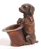ANTIQUE EARLY 20TH CENTURY BRONZE BEGGING DOG HOLDER
