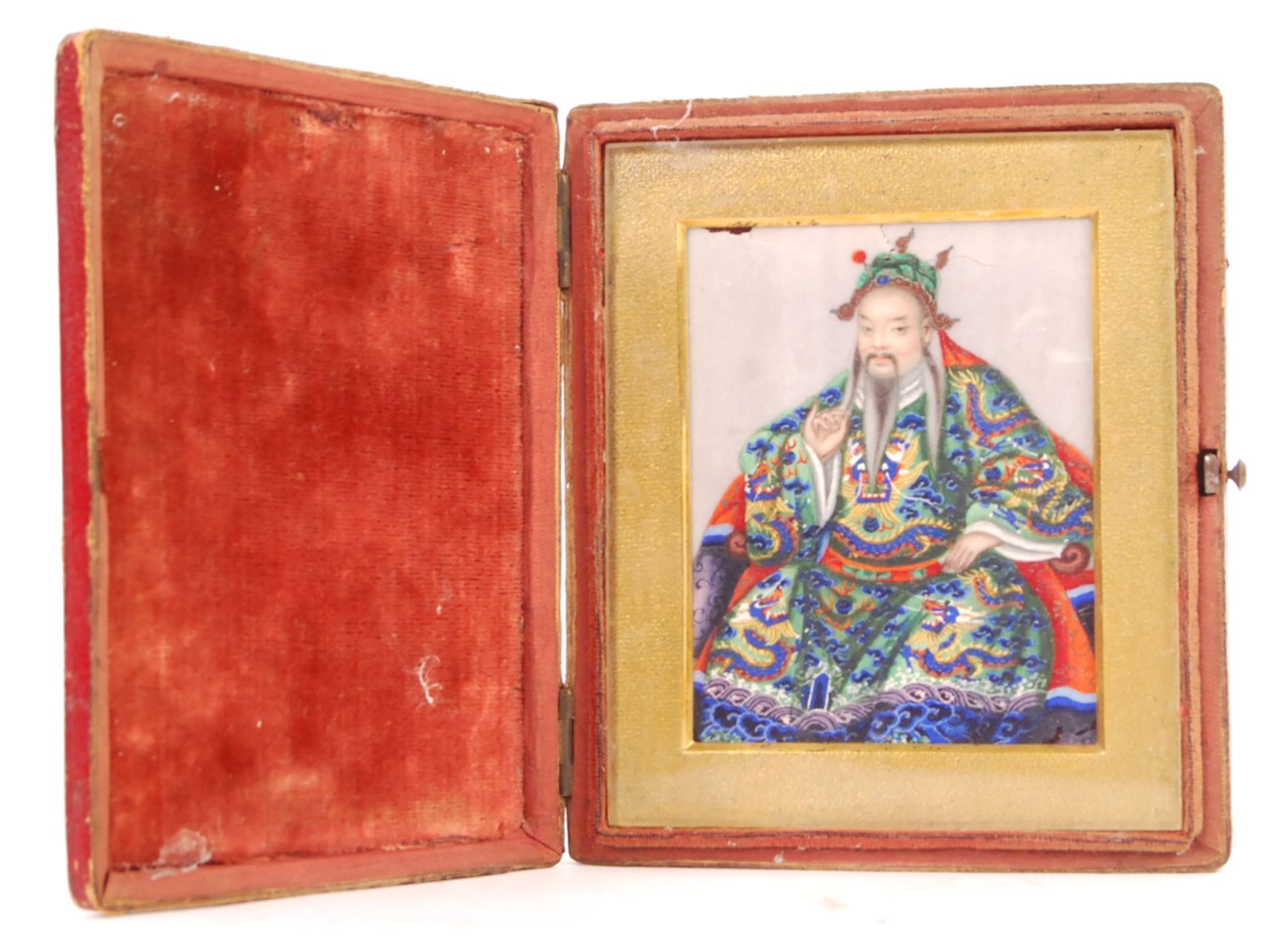 RARE 19TH CENTURY CHINESE RICE PAPER PORTRAIT MINIATURE