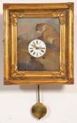 19TH CENTURY GERMAN AUTOMATA BLINKING WALL CLOCK