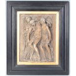 ANTIQUE PLASTER PLAQUE DEPICTING JESUS CHRIST AND ANGELS