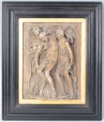 ANTIQUE PLASTER PLAQUE DEPICTING JESUS CHRIST AND ANGELS