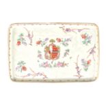 EDME SAMSON PARIS PORCELAIN RECTANGULAR CHINESE ARMORIAL PLATTER