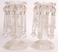 19TH CENTURY VICTORIAN GLASS TABLE LUSTRES