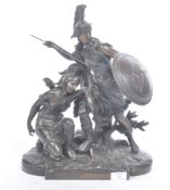 SPELTER BRONZE FIGURINE GROUP OF CLASSICAL FEMALE WARRIORS