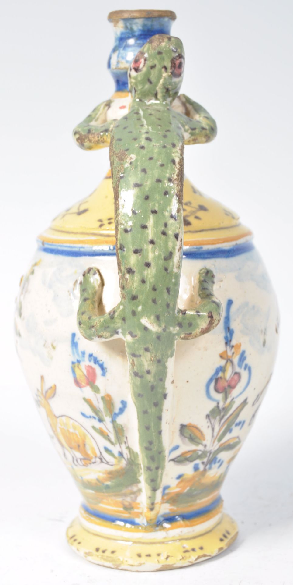 18TH CENTURY ANTIQUE FAIENCE VESSEL WITH LIZARD HANDLE - Bild 4 aus 6