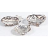 COLLECTION OF ANTIQUE HALLMARKED SILVER SHELL BOWLS