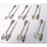 RARE SET OF 12 FILIGREE SILVER SPOONS AND FORKS