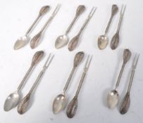 RARE SET OF 12 FILIGREE SILVER SPOONS AND FORKS