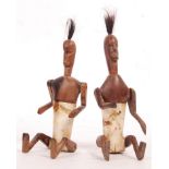 19TH CENTURY AFRICAN JOINTED CARVED BONE AND WOODEN DOLLS