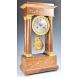 LATE 19TH CENTURY ROSEWOOD & MARQUETRY INLAID PORTICO CLOCK