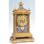 RARE RICHARD 7 CIE FRENCH CHAMPLEVE ENAMEL TABLE CLOCK