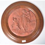 19TH CENTURY TERRACOTTA WALL PLAQUE - DANCING PAN