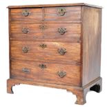 EARLY 19TH CENTURY ENGLISH GEORGIAN MAHOGANY CHEST OF DRAWERS