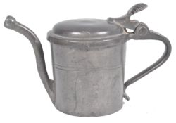 ANTIQUE MINIATURE PEWTER WATERING CAN WITH TOUCH MARKS TO BASE