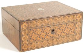 19TH CENTURY VICTORIAN WALNUT MARQUETRY INLAID WORK BOX