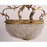 EARLY 20TH CENTURY EMPIRE CHANDELIER OF BASKET FORM