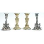EARLY 20TH CENTURY GRAND TOUR TYPE CANDLESTICKS