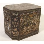 18TH CENTURY CHINESE BLACK LACQUER BOX WITH MOTHER OF PEARL DECORATION