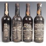 FOUR BOTTLES OF PORTO SANTOS JUNIOR PORT