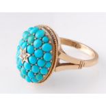 19th Century Victorian Turquoise & Diamond Bombe Ring