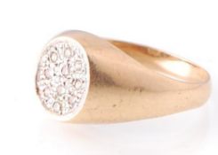 9CT GOLD LONDON HALLMARKED PAVE SET DIAMOND RUB OVER RING