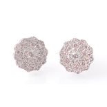 A pair of 18ct White Gold and Diamond Cluster Earrings