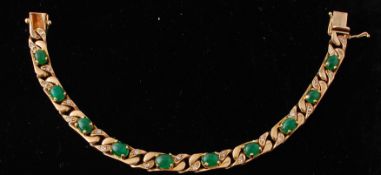 CHIAMPESON 9CT GOLD EMERALD AND DIAMOND BRACELET