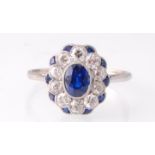 An Early 20th Century Platinum Sapphire & Diamond Ring