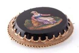 A 19th Century Victorian Micro Mosaic Brooch Pin