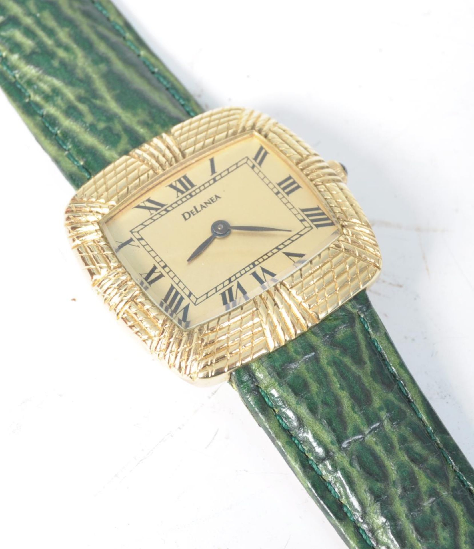 1973 18CT GOLD DELANEAU - DELANEA HANDMADE WRIST WATCH