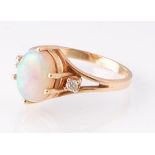 A 14ct Gold Opal & Diamond Ring