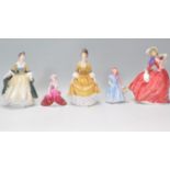 A group of four Royal Doulton ladies and one small Coalport ladies to include Elegance HN 2264,