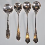 A selection of stamped 830 Norwegian silver spoons to include three spoons with embossed floral