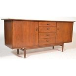 A retro 20th Century teak wood sideboard / credenza by Wolfe and Hollander Scandart, a bank of