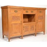 A Victorian 19th century oak sideboard dresser having turned legs with a wide body comprising a