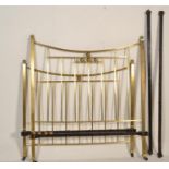 A good 19th Century Victorian brass and iron 3FT 6IN 3/4 bed with brass ball decoration and straight