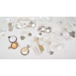 A selection of pocket watch and watch spare parts to include a good selection of wrist watch