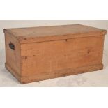 A Victorian 19th century country pine blanket box chest of rectangular form with hinged top over
