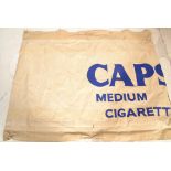 A vintage 20th Century part canvas advertising banner for Wills with blue painted lettering for